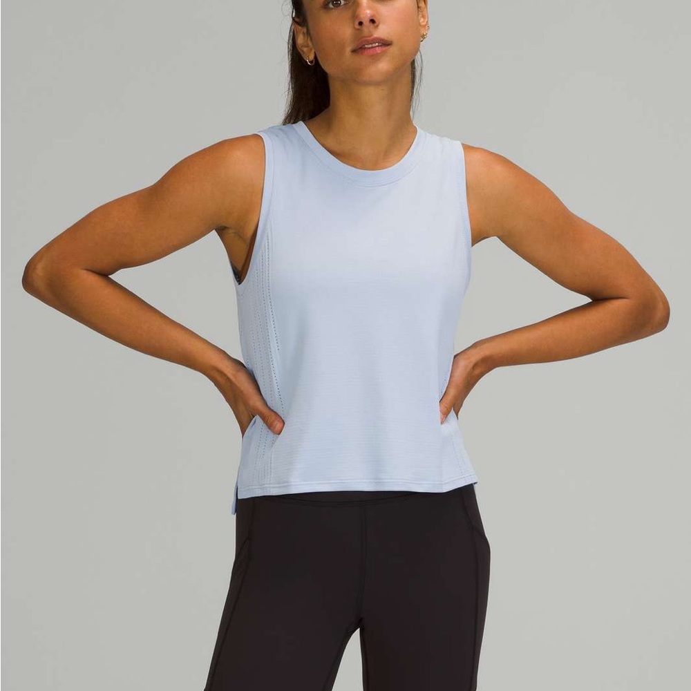 Train to be tank top - Blue Linen